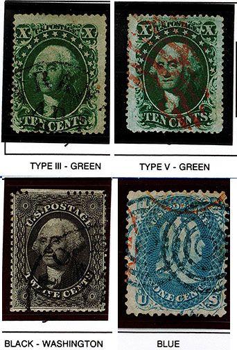 (4) 1857-61 US Stamps