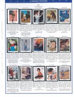 Binder of USA Stamps (2001-2002)