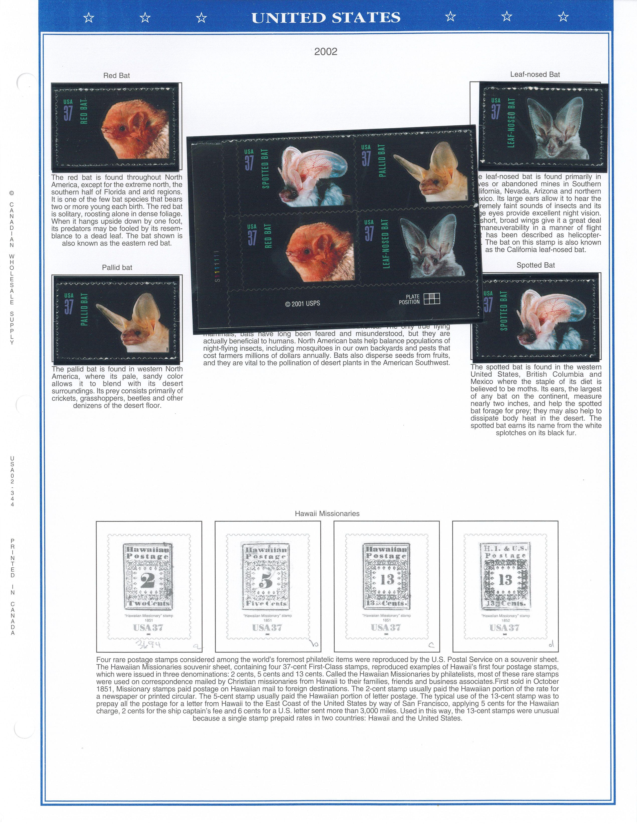 Binder of USA Stamps (2001-2002)