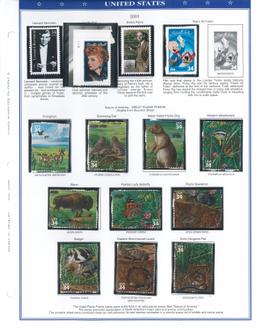 Binder of USA Stamps (2001-2002)