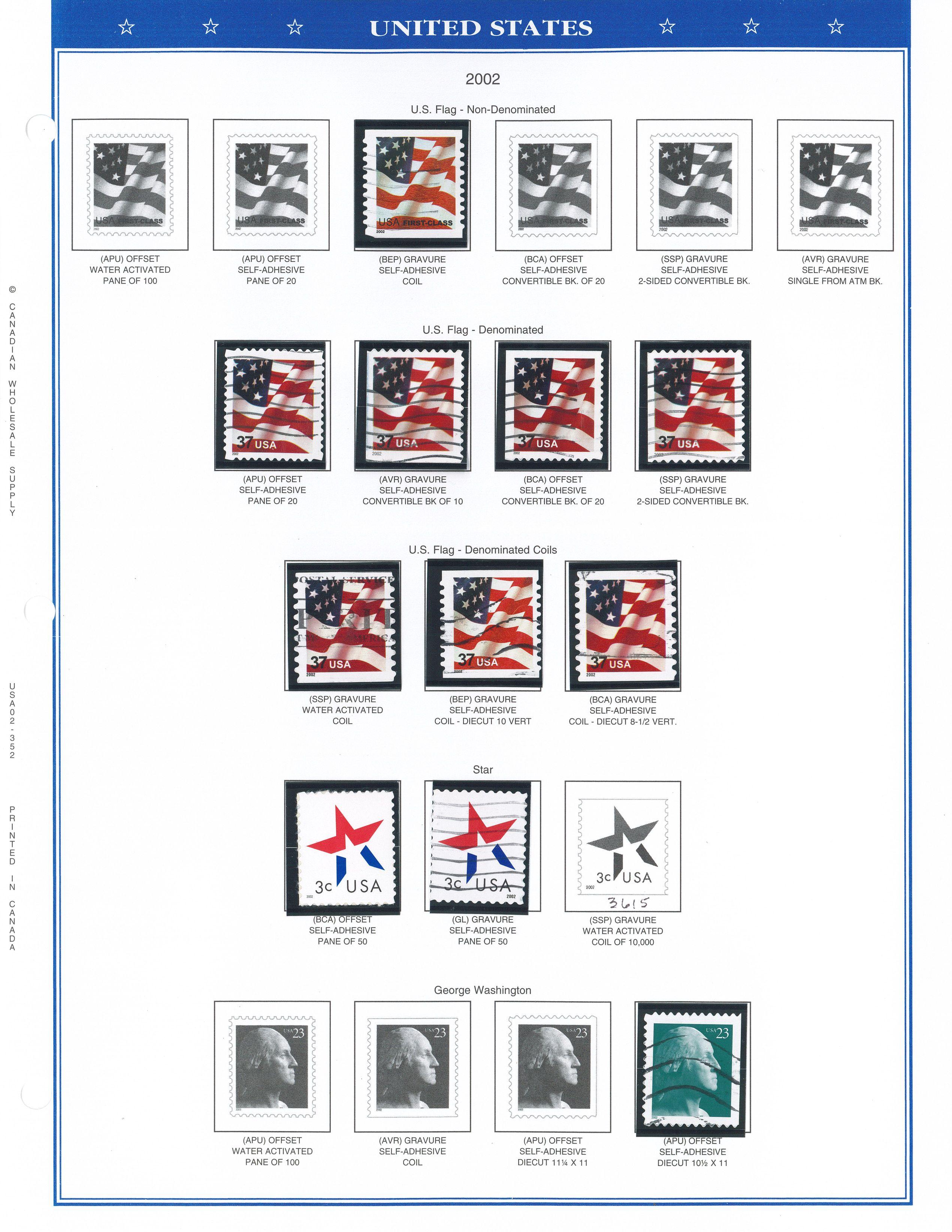 Binder of USA Stamps (2001-2002)