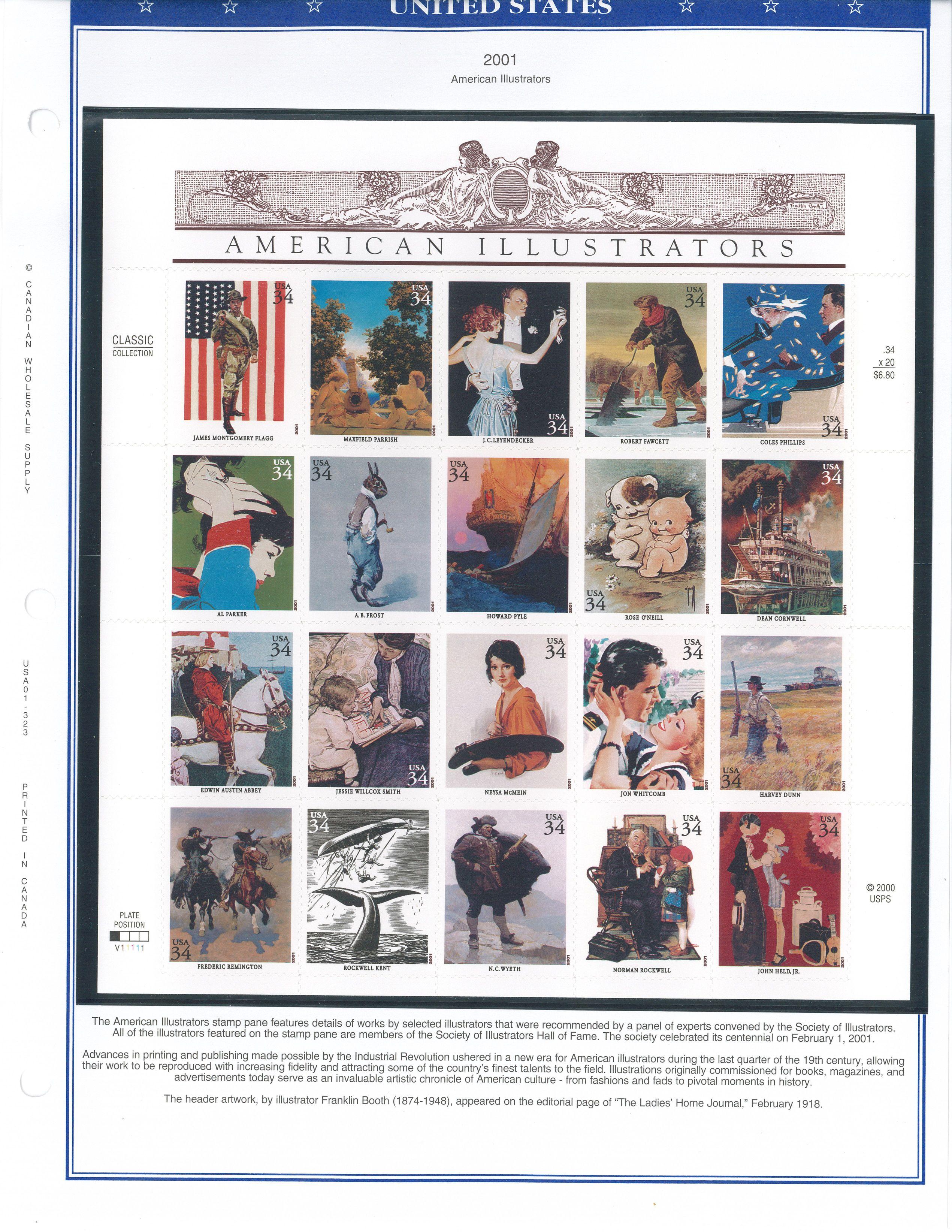 Binder of USA Stamps (2001-2002)