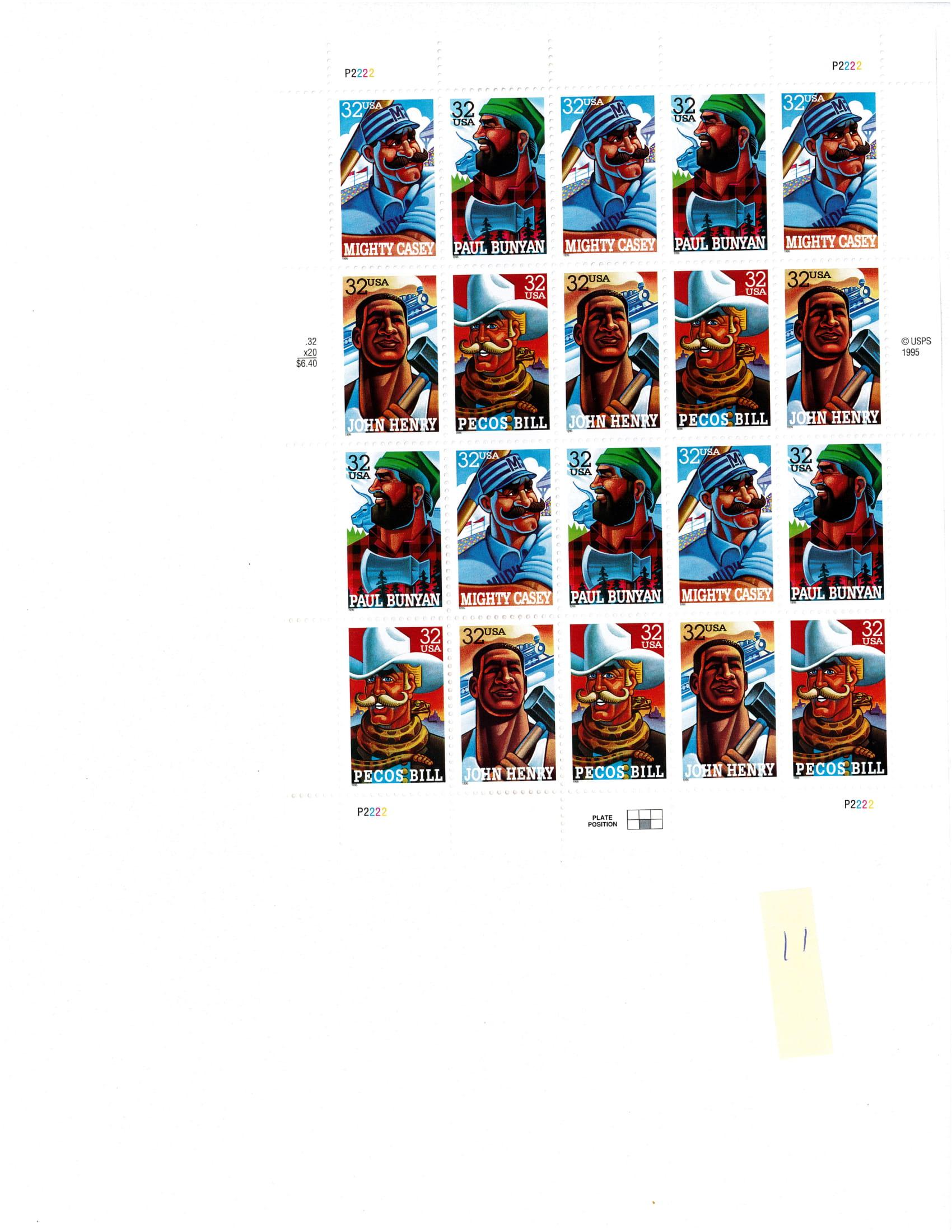 Uncirculated Sheets of US Stamps ($290+/-) Face Value