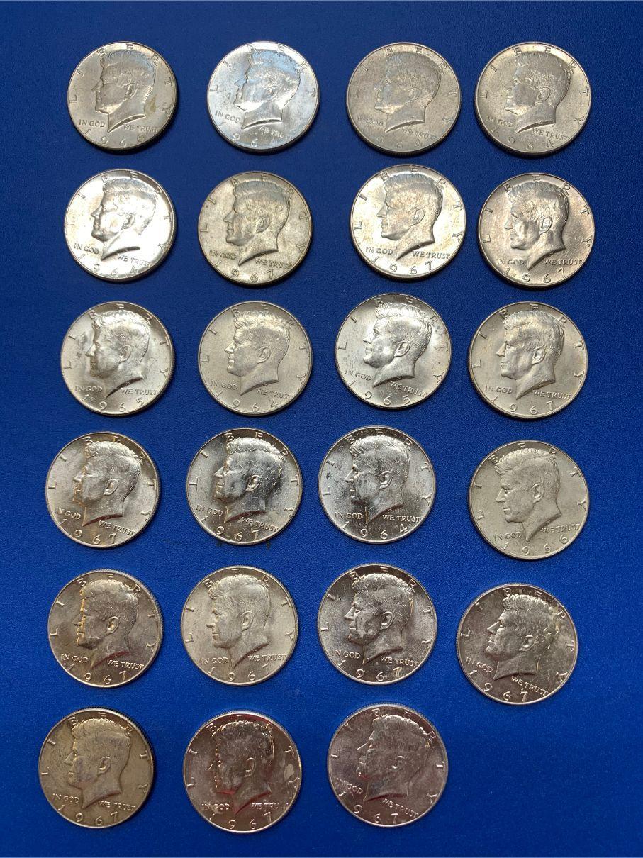 (23) Kennedy Silver Clad Half Dollars