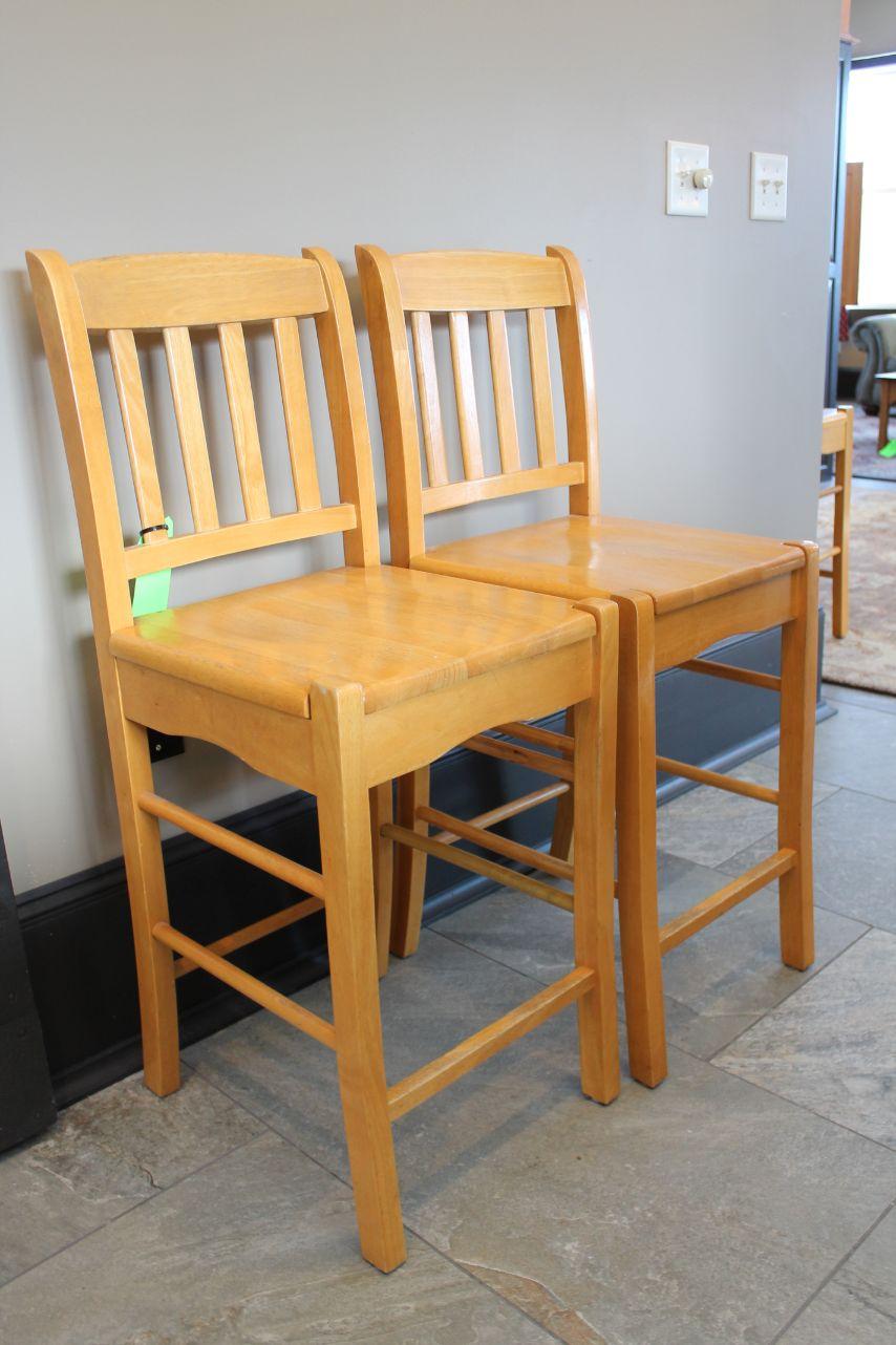 (4) Hardwood Bar Stools