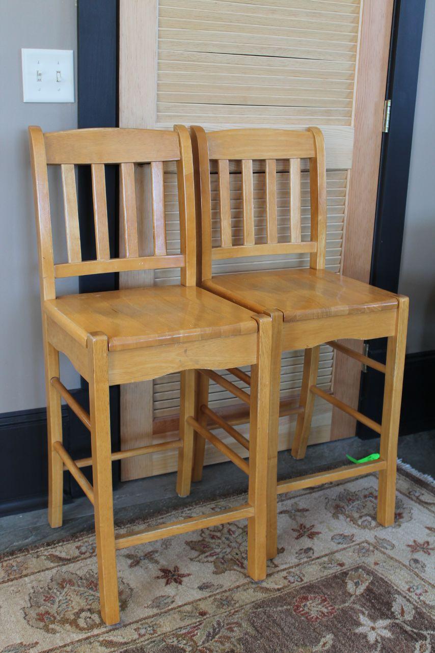 (4) Hardwood Bar Stools