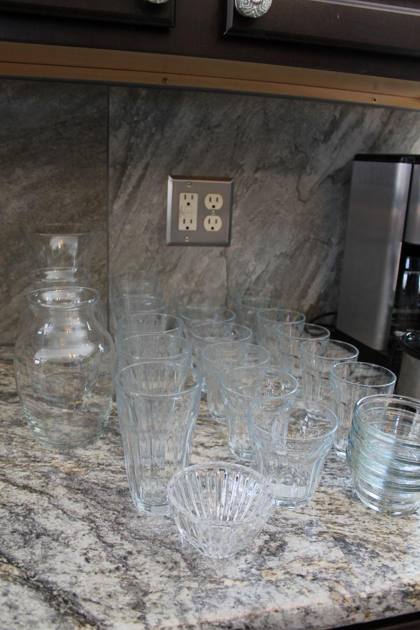 (27) Pcs. Glass Drinkware & Vases