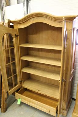 Arched-Top Two-Door Pine Linen Cabinet