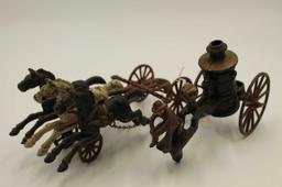 Antique Cast Iron Horse-Drawn Fire Engine