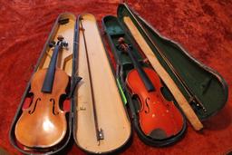 (2) Violins w/ cases