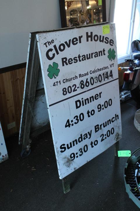 "Clover House" Rolling Tin Streetside Sign