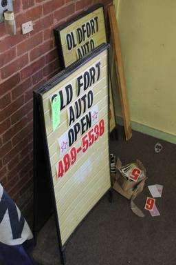 (2) Sandwich Board Signs w/ Letter & Number Boxes