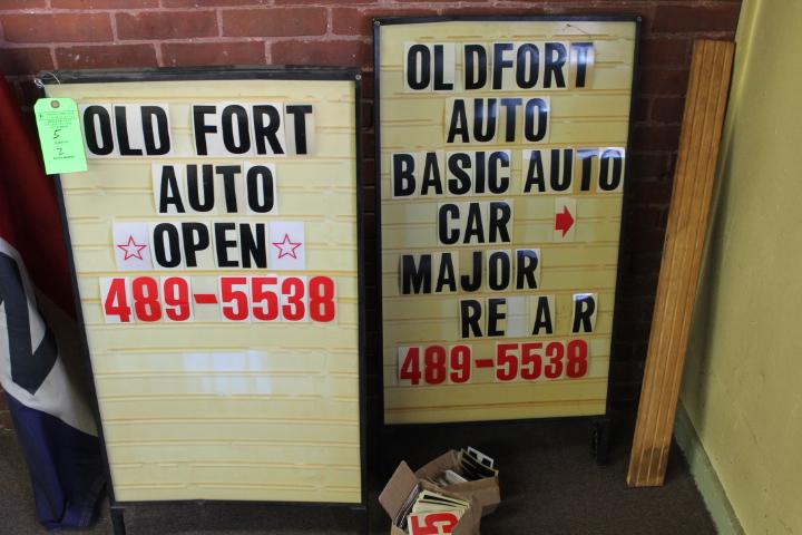 (2) Sandwich Board Signs w/ Letter & Number Boxes