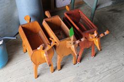 (3) Wood Magazine Racks