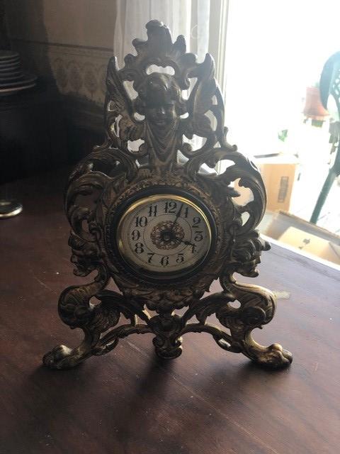 Iron Works Cast Metal Mantel Clock