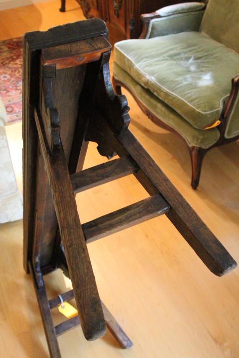 Carved Mortis and Tenon Construction Continental Oak Bench