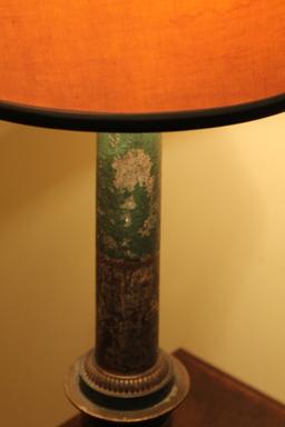 Vintage Polychrome Tin Column Form Table Lamp