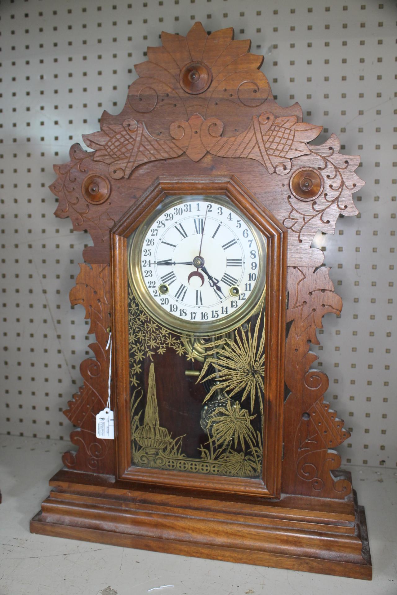 (2) Antique Gingerbread Mantle Clocks