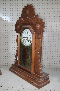 (2) Antique Gingerbread Mantle Clocks