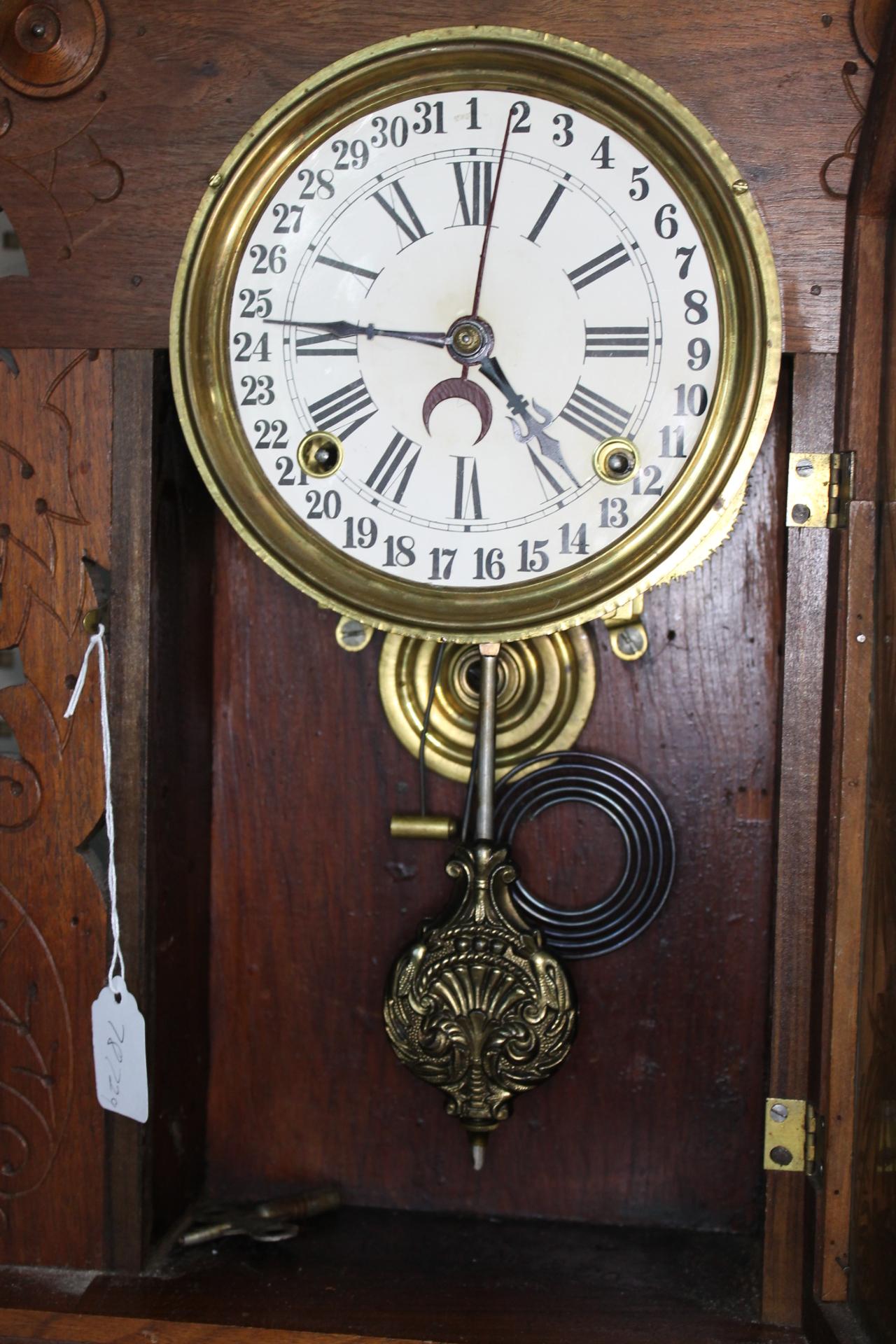 (2) Antique Gingerbread Mantle Clocks