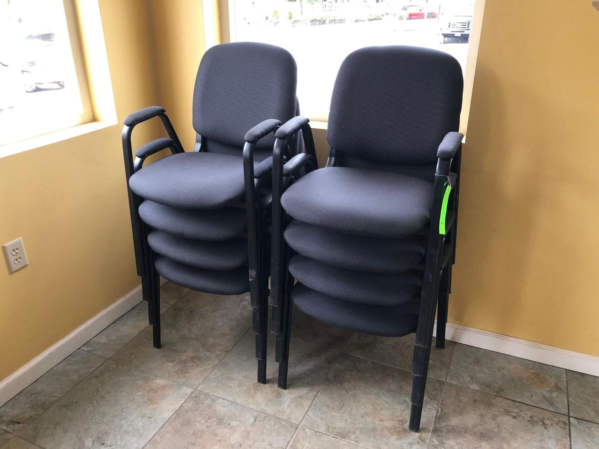 (8) Upholstered Stacking Chairs