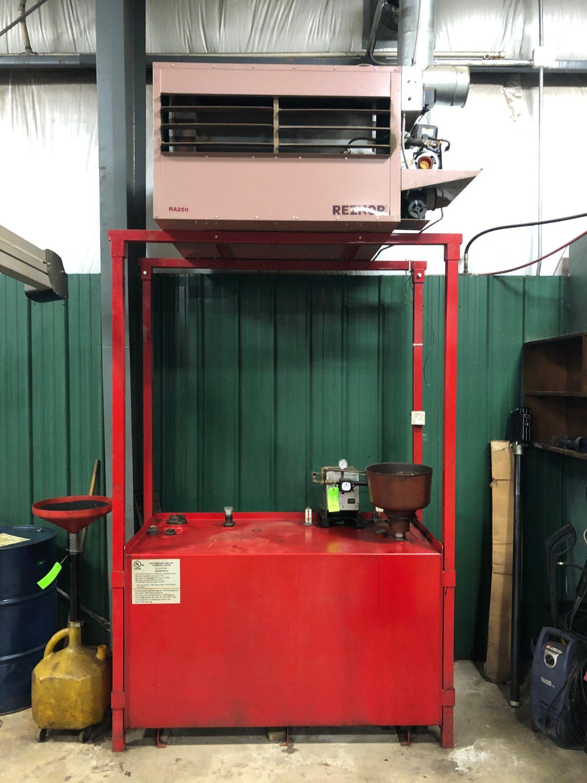 Reznor RA250 Waste Oil Furnace w/ Tank Stand