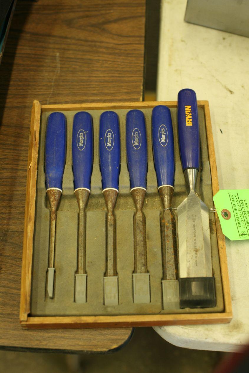 (7) Marples Wood Chisels and (1) Irwin
