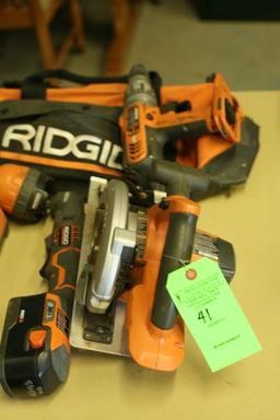 (4) Pc. Ridgid 18V Cordless Tool Set