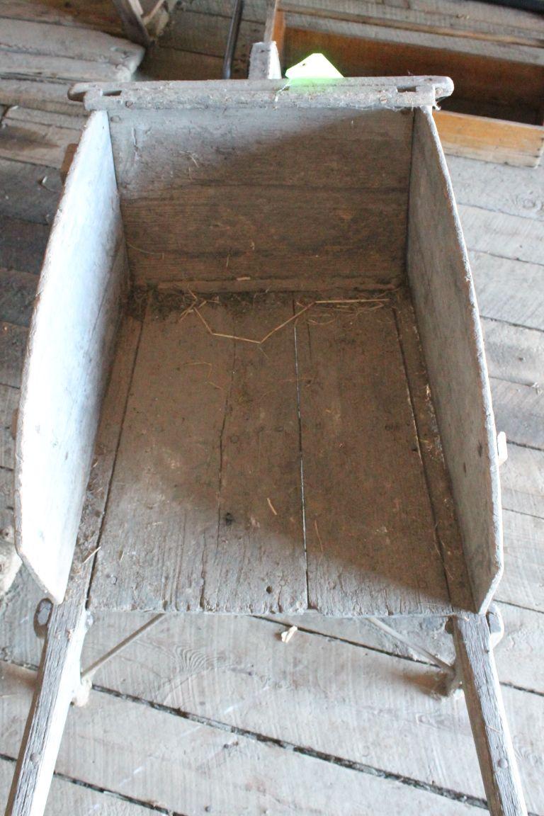 Antique Wooden Wheelbarrow