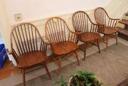 (8) Windsor Style Cherry Armchairs