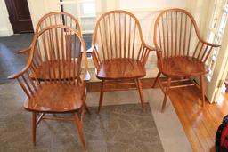 (8) Windsor Style Cherry Armchairs