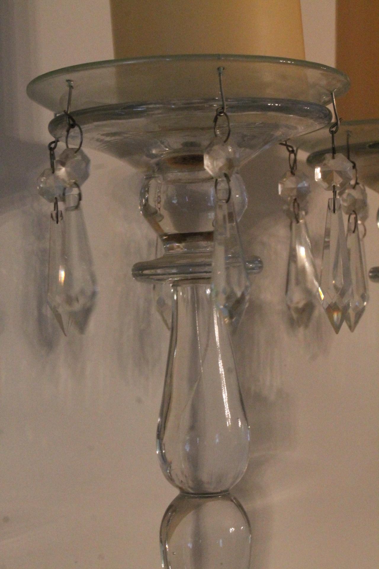 (2) Glass Candlesticks