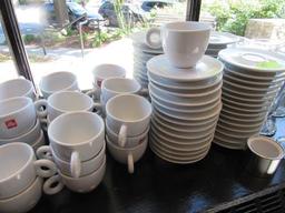 Illy Porcelain:  (18) Espresso Cups; (27) Coffee Cups; Abundance of Saucers