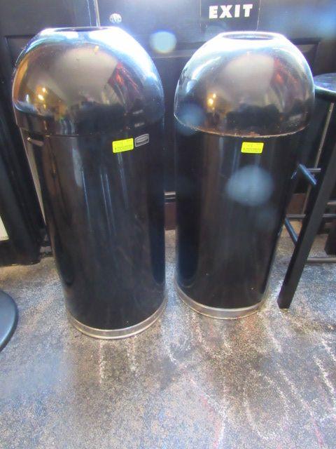 (2) Steel Torpedo Style Trash Receptacles