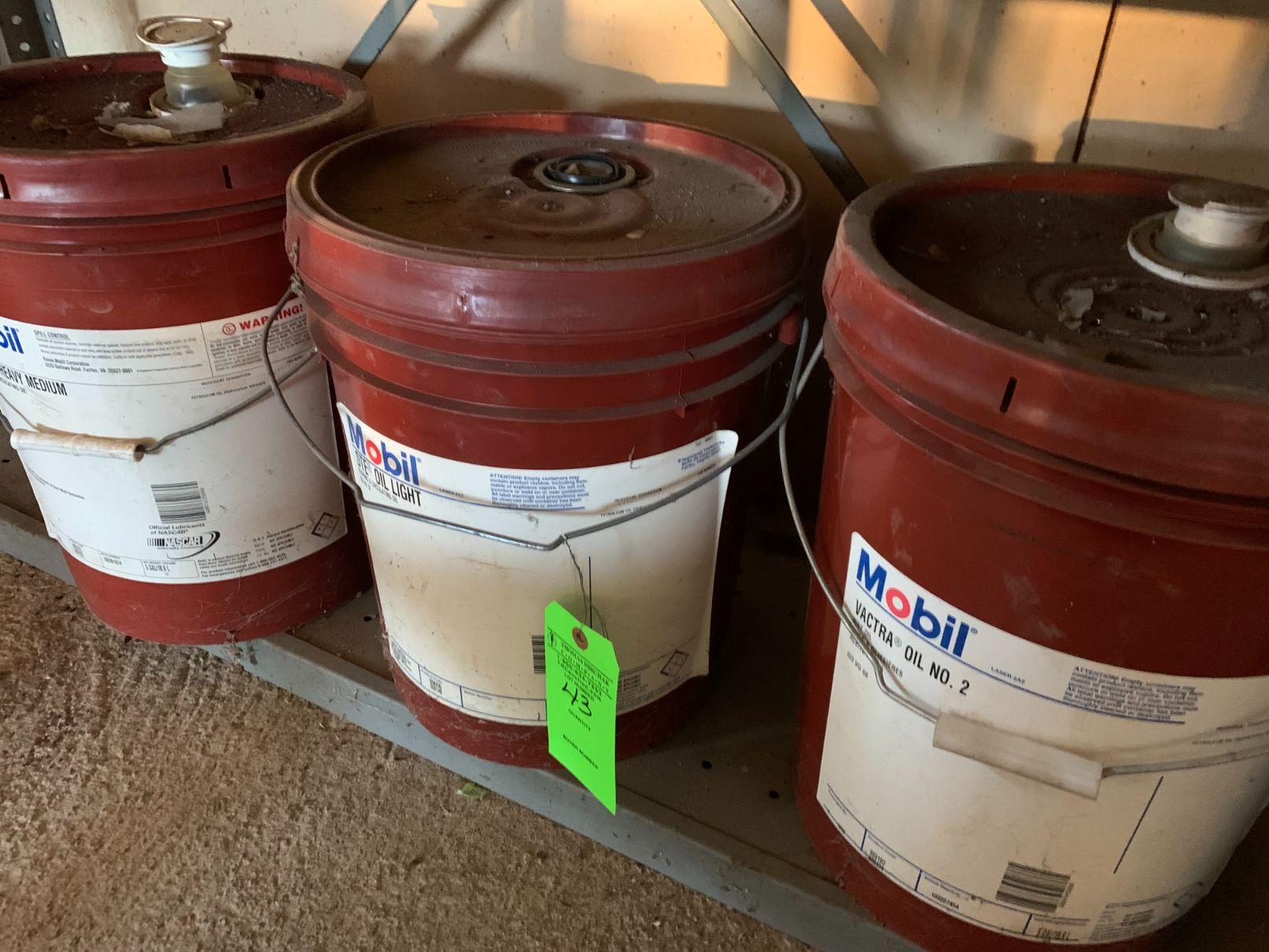 (3) Partial 5 Gallon Buckets of Circulating & Way Oil