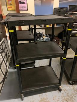 3-Tier Rolling Poly AV Cart