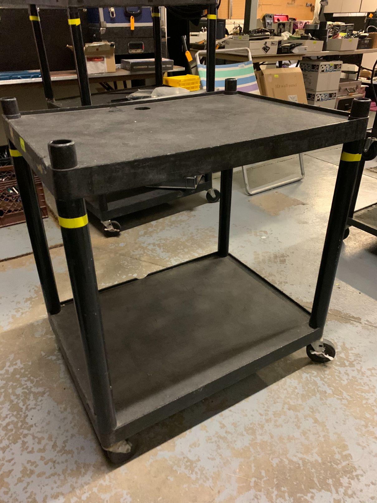 2-Tier Rolling Poly AV Cart