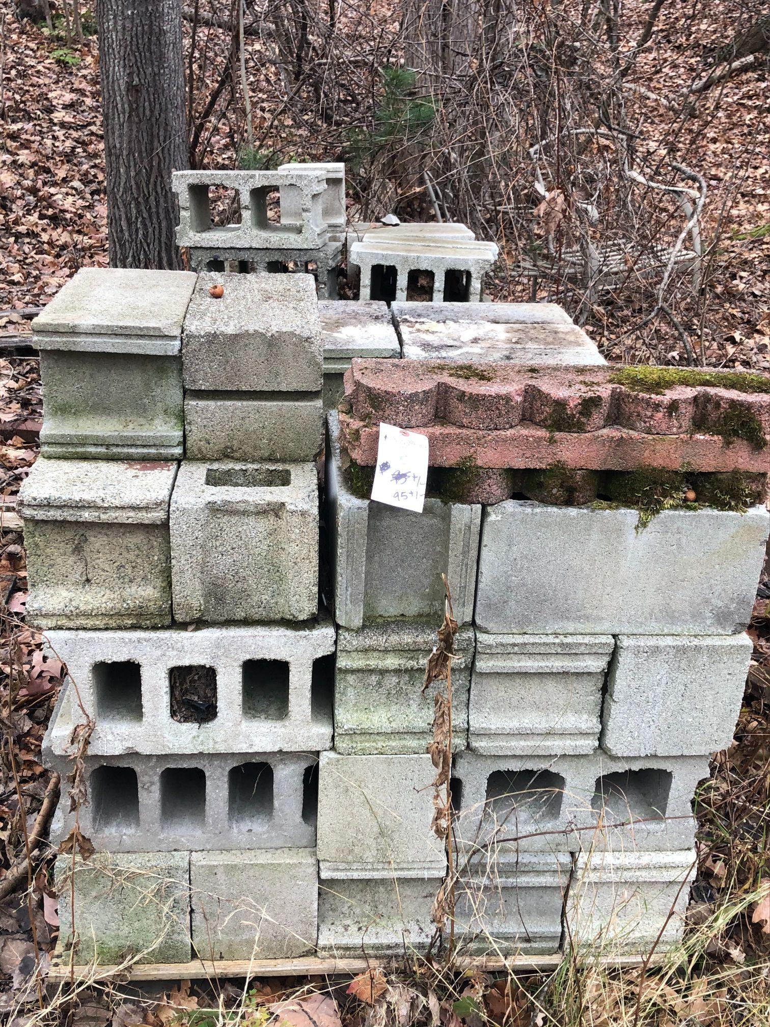 (2) Partial Pallets of Cement Blocks