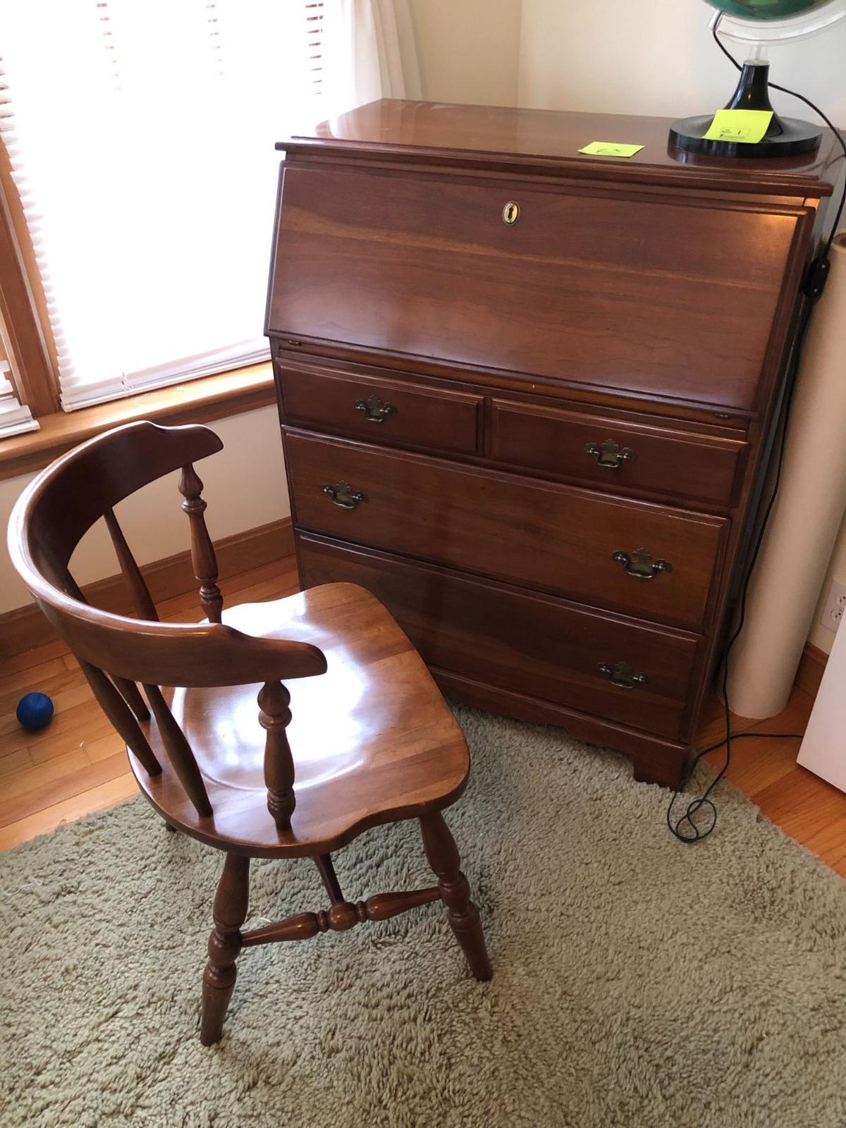 Thomasville Furniture Cherry Slant Front Desk & Chair