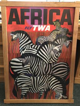 Vintage TWA "Africa / Fly TWA" Travel Poster