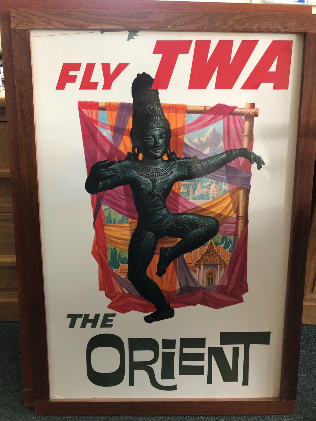 Vintage TWA "Fly TWA / The Orient" Travel Poster