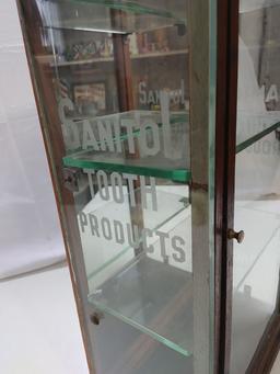 "Sanitol Tooth Products" Oak/Glass 3-Tier Display Case