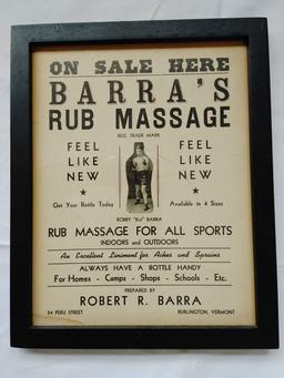 Barra's Rub Massage Advertising Display