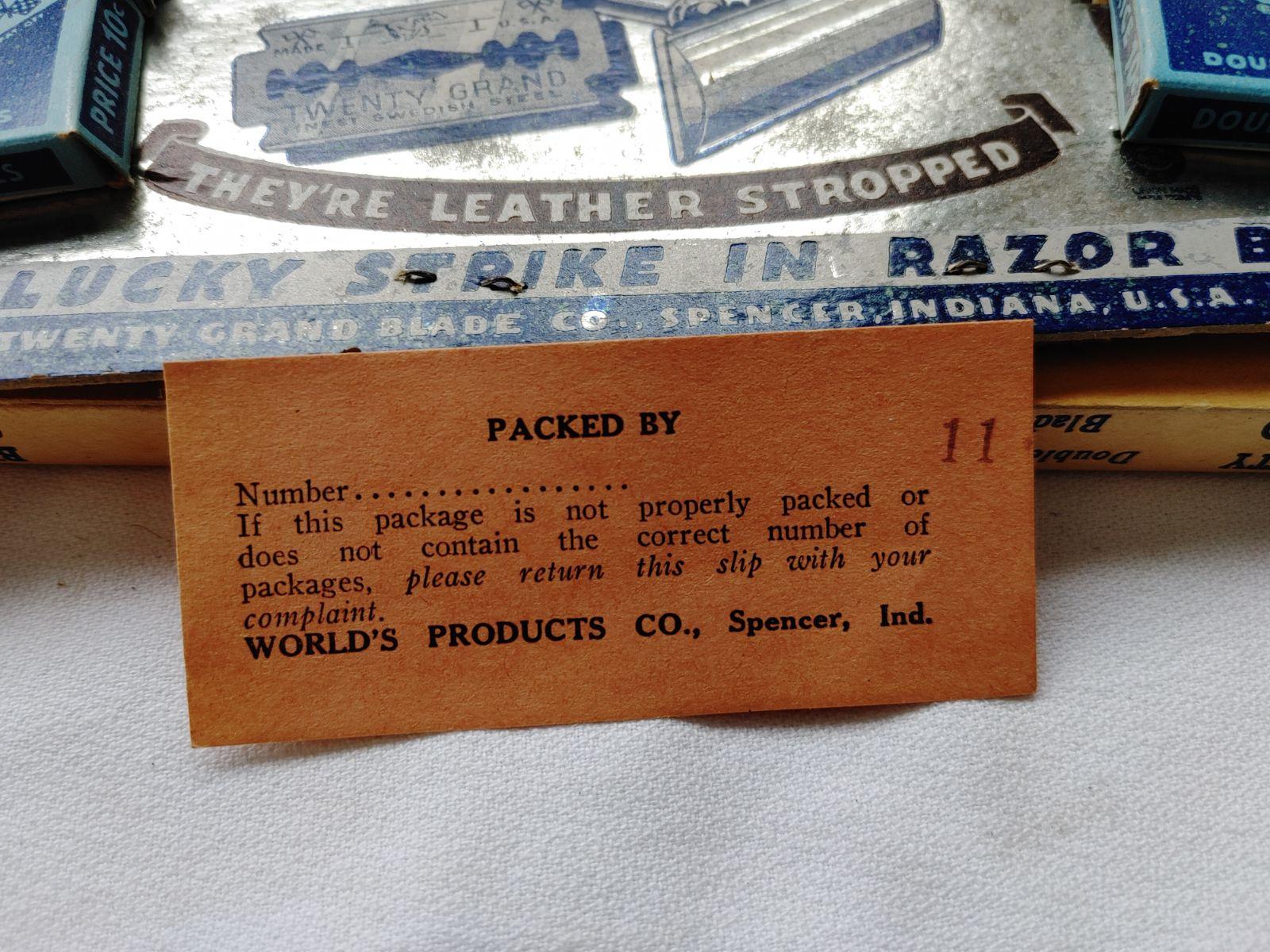 Vintage Twenty Grand Leather Stropped Razor Blades