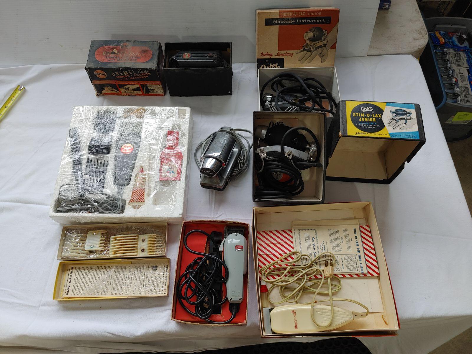 Vintage Hair Cutting Kits & Massage Instruments