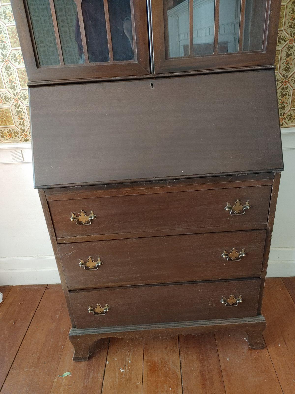 Vintage Mahogany Drop Front Secretary