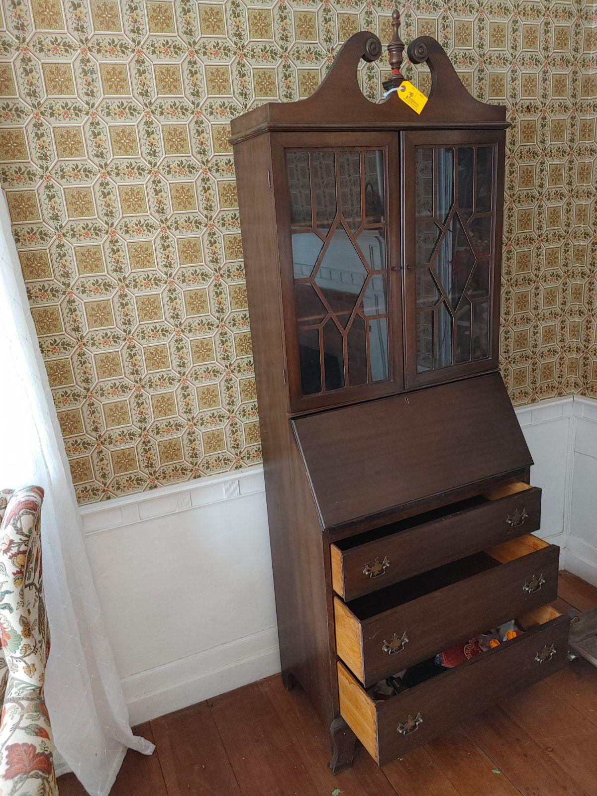 Vintage Mahogany Drop Front Secretary