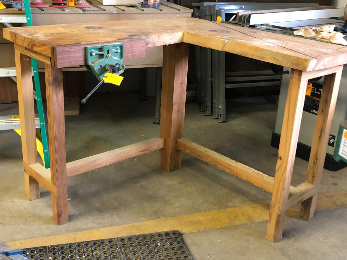 "L" Shape Work Bench with Vise