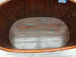 Red Painted Wood Tub