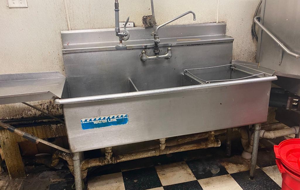 60" 3-Bay Pot Sink w/ Left Drain Board